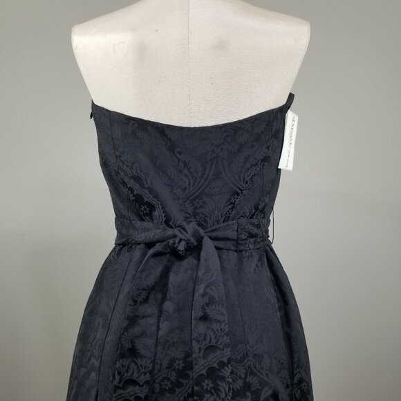 NEW TIBI Black Strapless Cocktail Dress 6 Womens Beaded Witchy Goth Tea Party - Picture 6 of 13